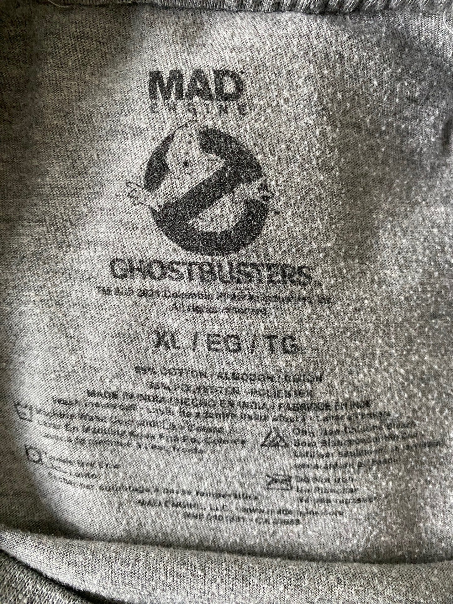 Grey Men's T-shirt Ghostbuster Ghost Sign Shorts Sleeves