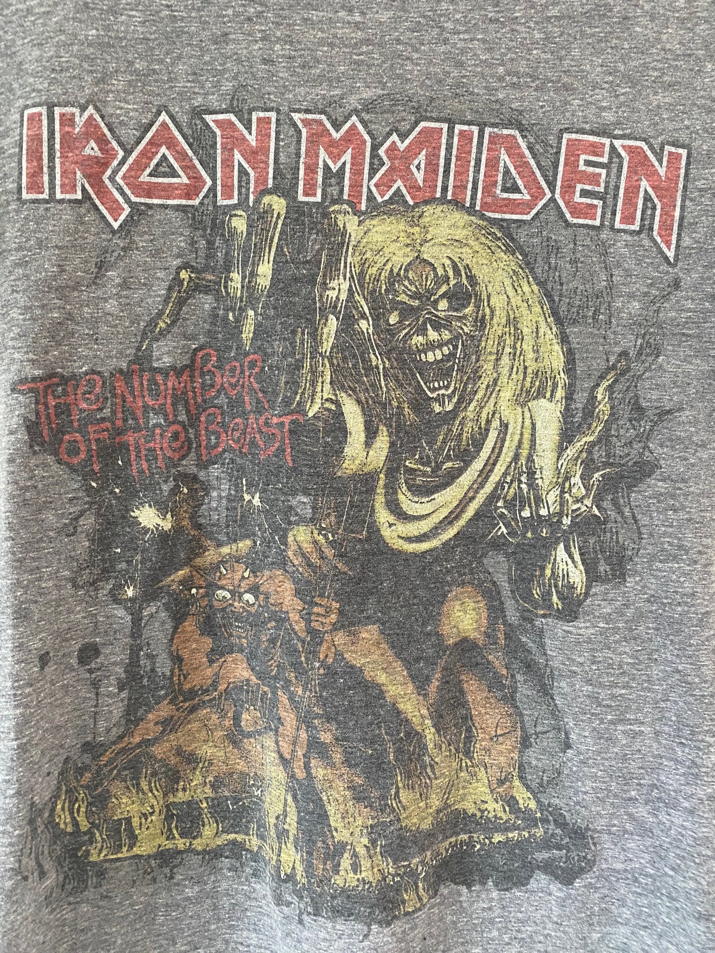 Iron Maiden men's or women's short-sleeved grey unisex T-shirt The Number of The Beast