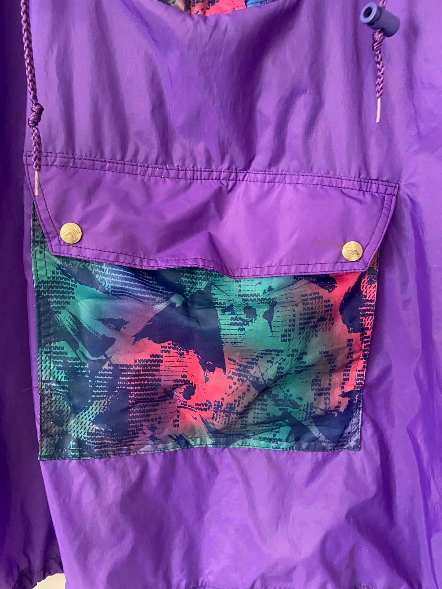 original vintage k-way front view front pocket