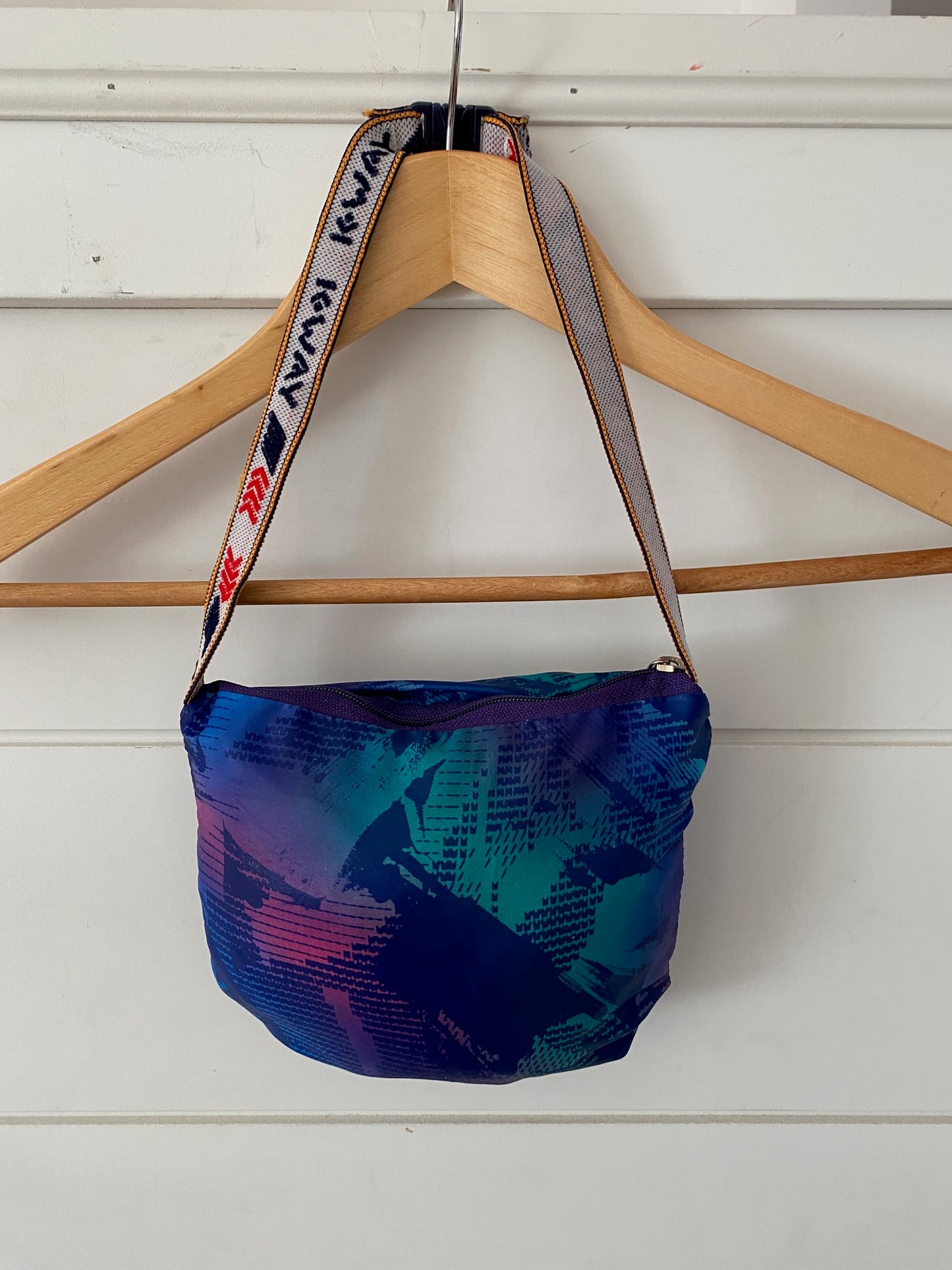 original vintage purple windbreaker folding pouch