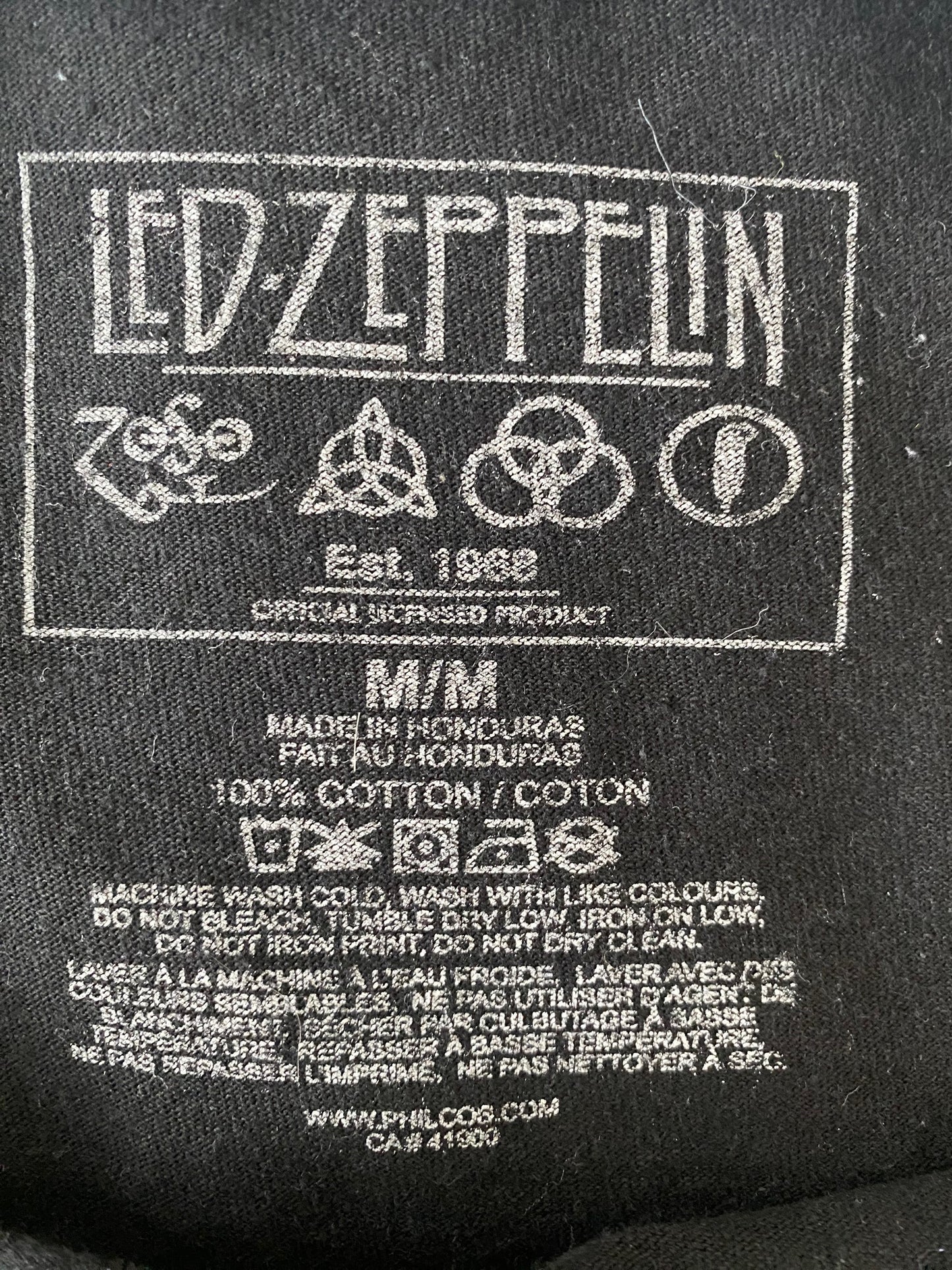 Unisex long-sleeved black cotton sweater Led Zepplin 1990 US Tour 1975