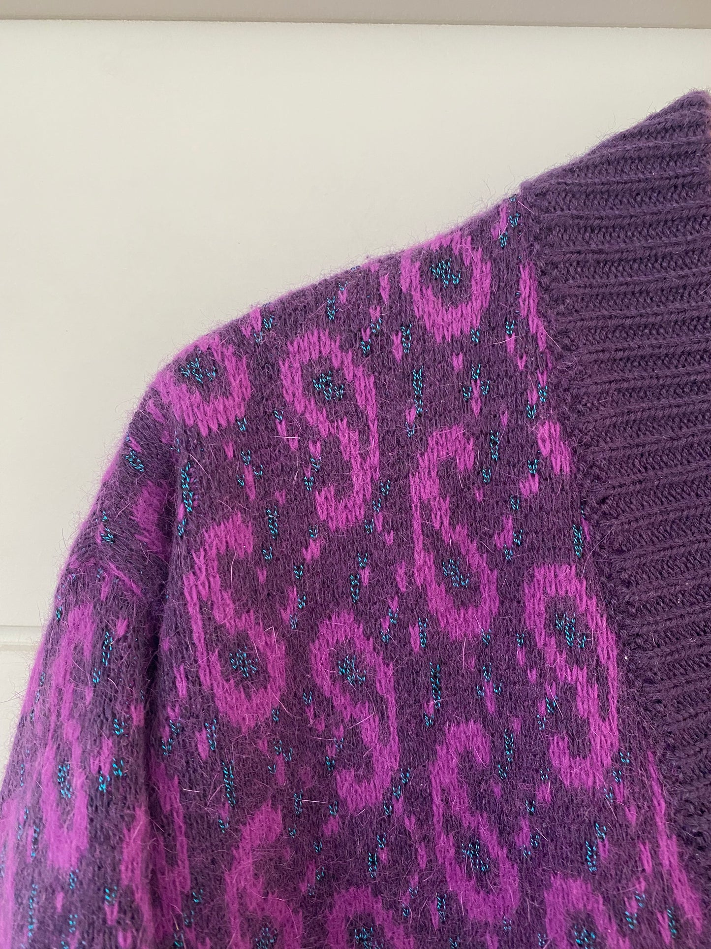 Women Purple Wool Vintage Cardigan Vest Made in Federal Germany