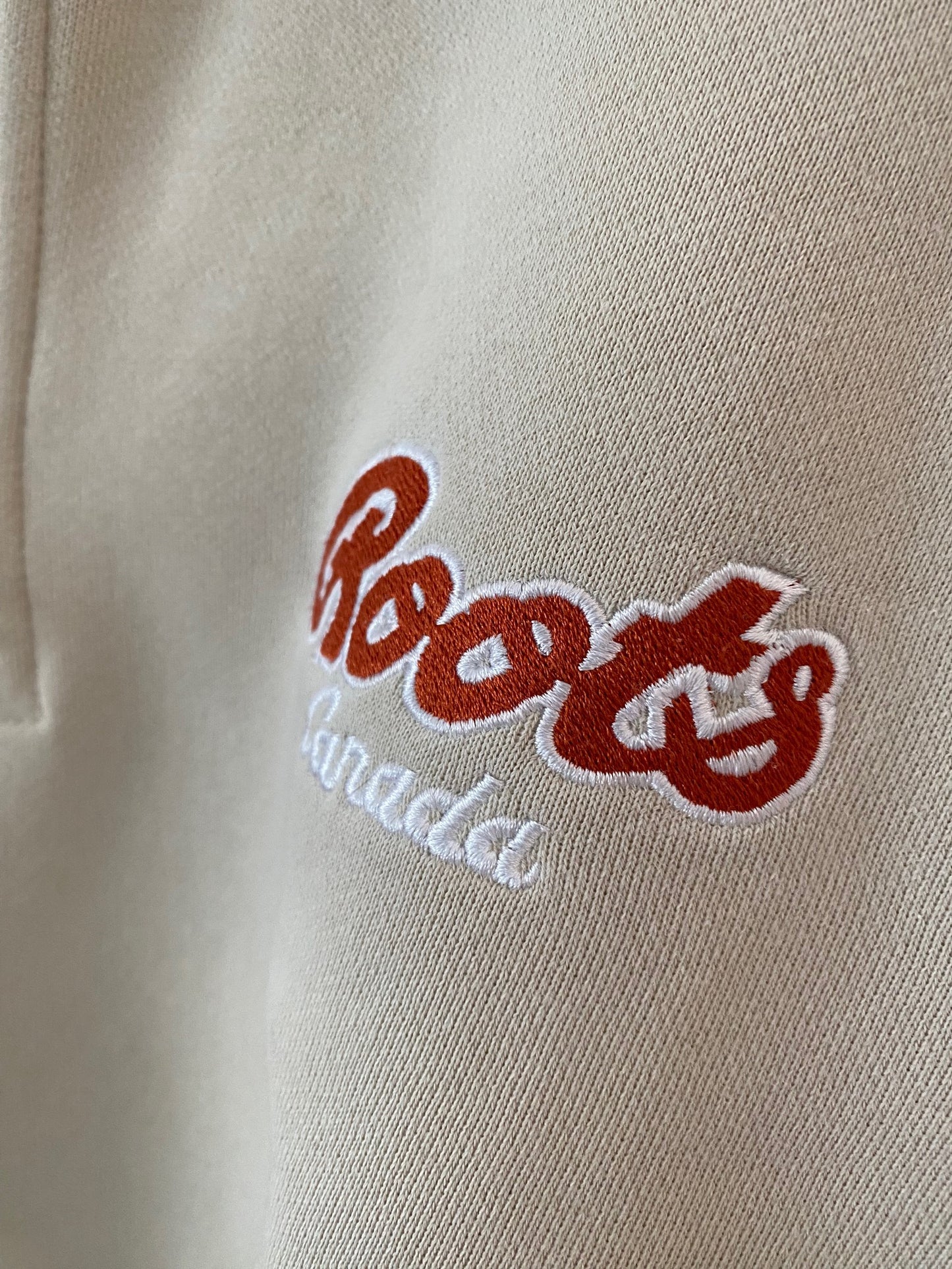 Women Beige Roots Athletics Cotton Sweater 1/2 Zip Size**