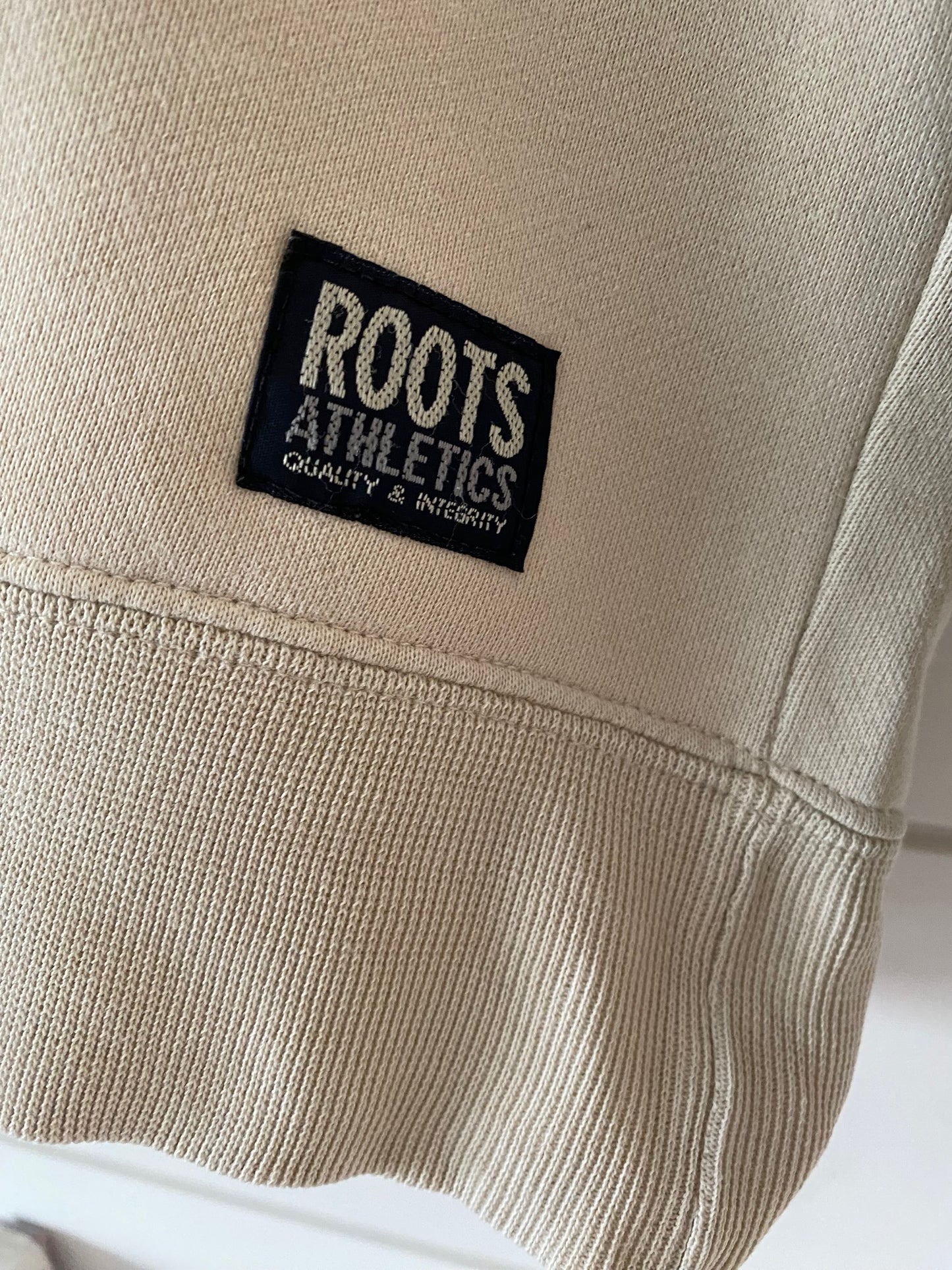 Women Beige Roots Athletics Cotton Sweater 1/2 Zip Size**