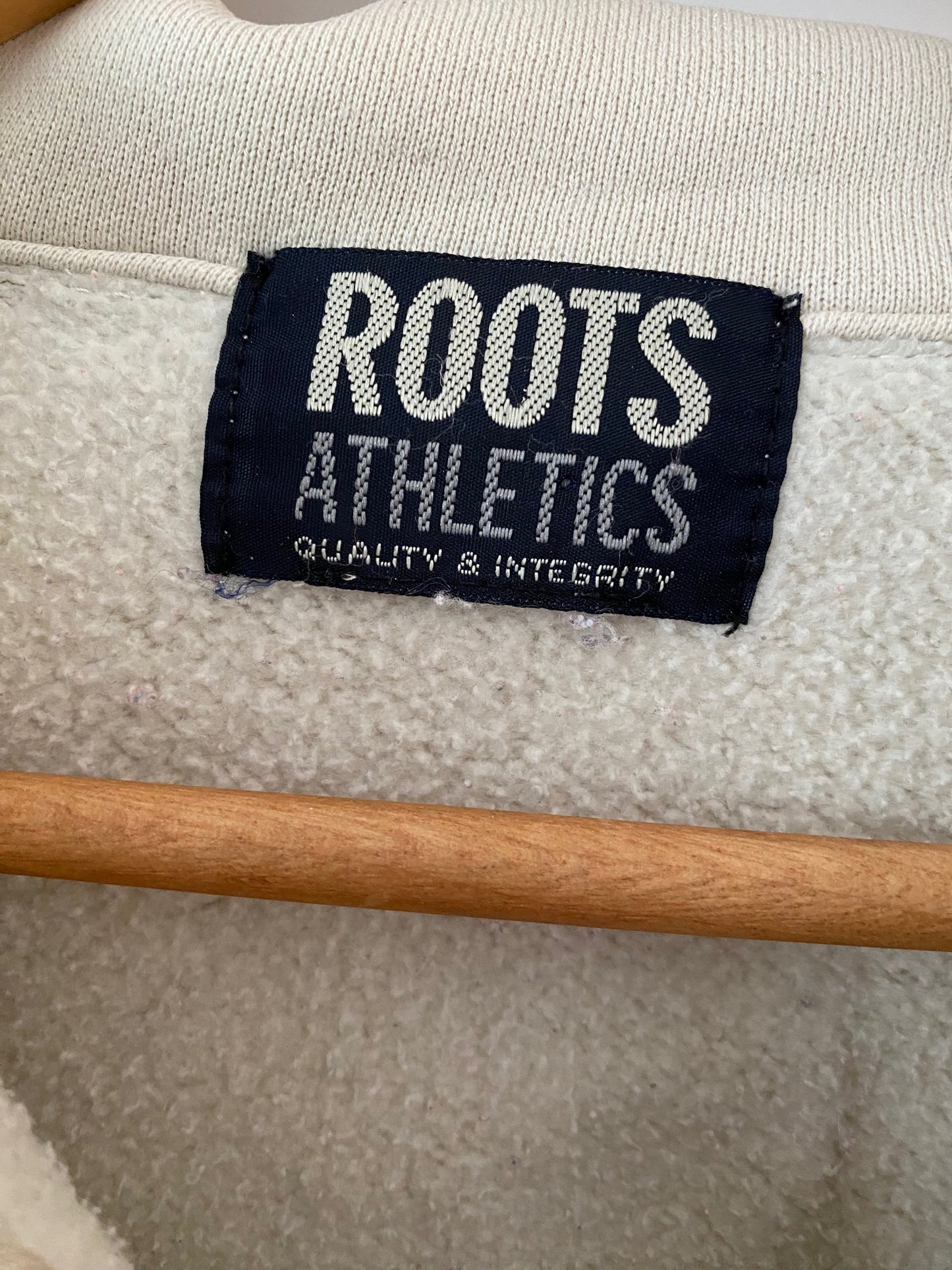 Women Beige Roots Athletics Cotton Sweater 1/2 Zip Size**