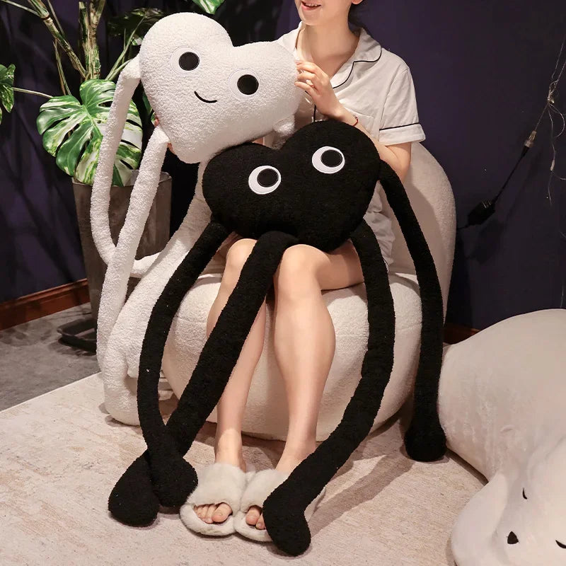 Get Ready to Fall Head Over "Long Legs" in Love! Long Legs Love Heart Shape Pillow Cute Stuffed Heart Pillow Soft Plush Toys Lover Friends