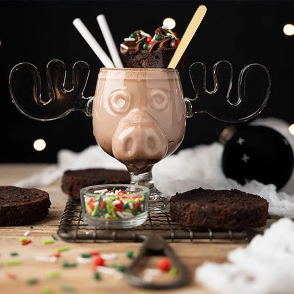 "Moose Mug" Glass Cup | National Lampoon's Christmas Vacation | Unique Reindeer Holiday