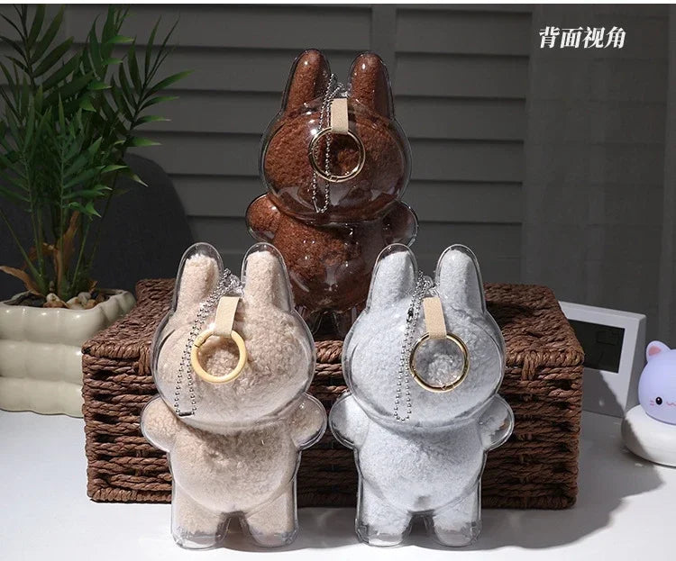 Labubu Transparent Protective Display Case for Stuffed Toys| Cute Plushie Storage Box | Display Bag Mini Portable Storage Box