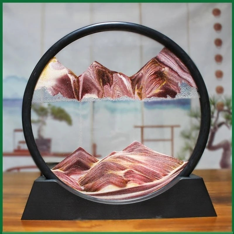 Mesmerizing 3D Moving Sand Art Display | Gravity-Defying Flowing Sandscape | Zen Desk Decor & Unique Gift