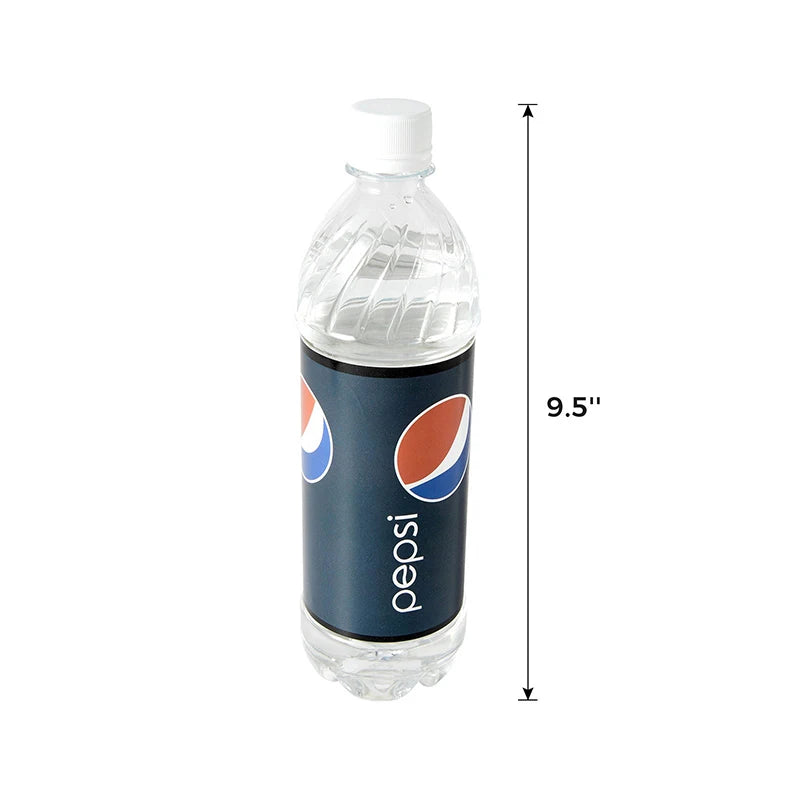 size of 9.5 inches of a clear pepsi bottle