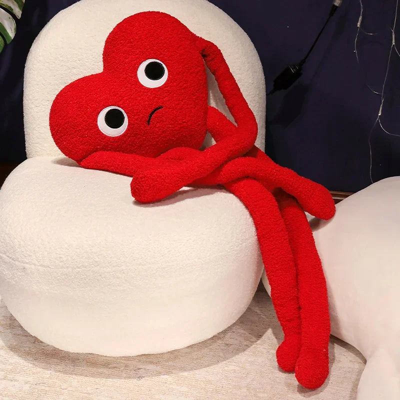 Get Ready to Fall Head Over "Long Legs" in Love! Long Legs Love Heart Shape Pillow Cute Stuffed Heart Pillow Soft Plush Toys Lover Friends