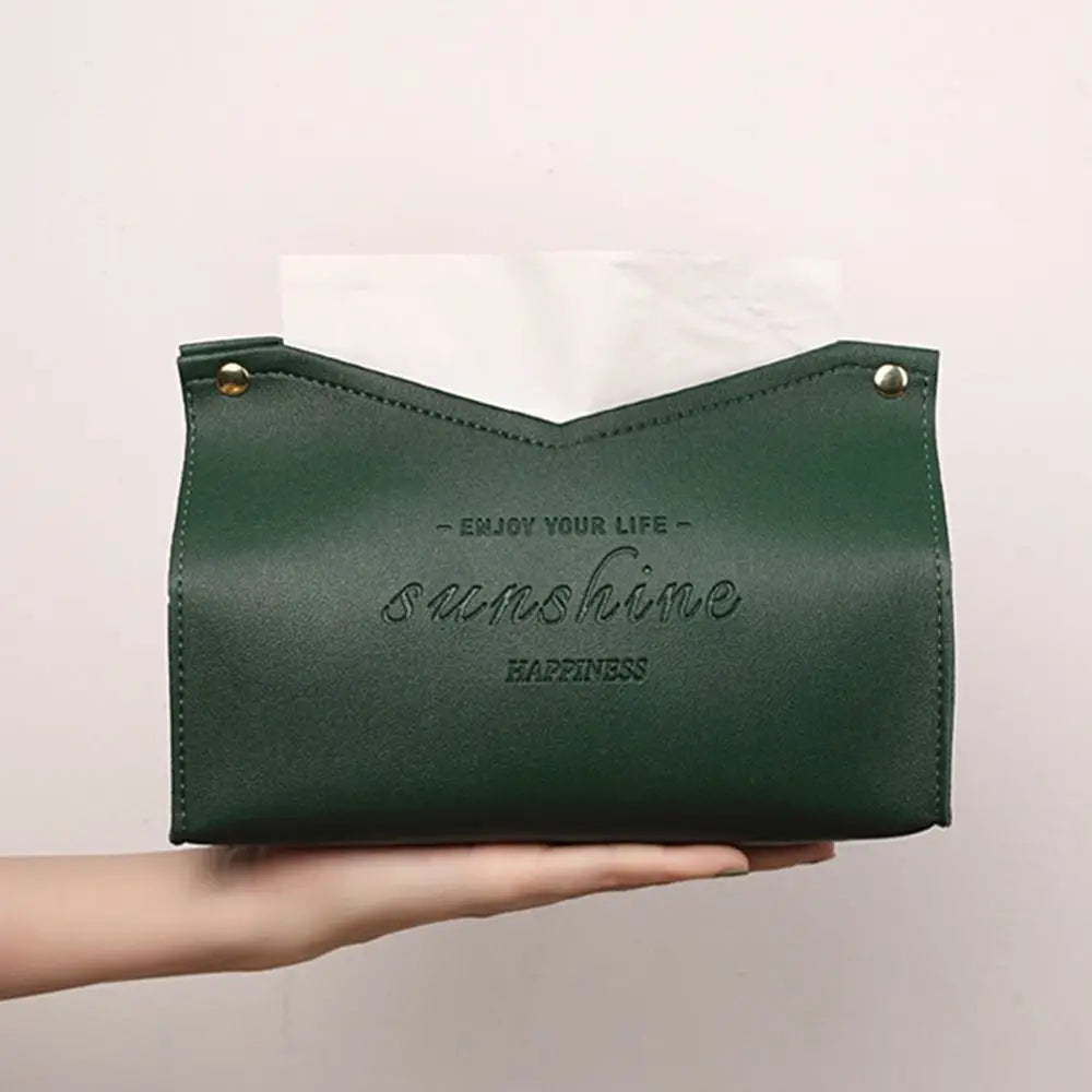 Elegant Leather Minimalist Tissue Box Cover – Stylish Home & Car Decor Accessory Decoration