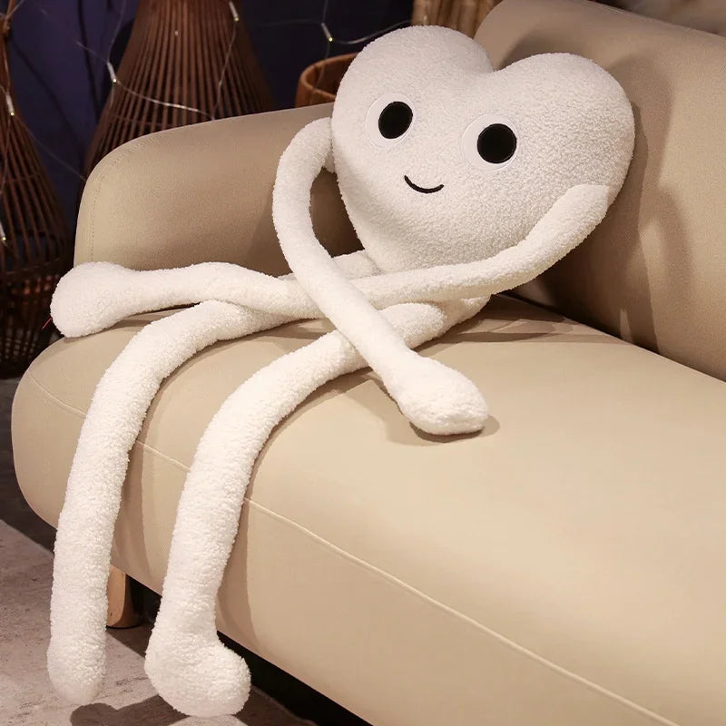 Get Ready to Fall Head Over "Long Legs" in Love! Long Legs Love Heart Shape Pillow Cute Stuffed Heart Pillow Soft Plush Toys Lover Friends