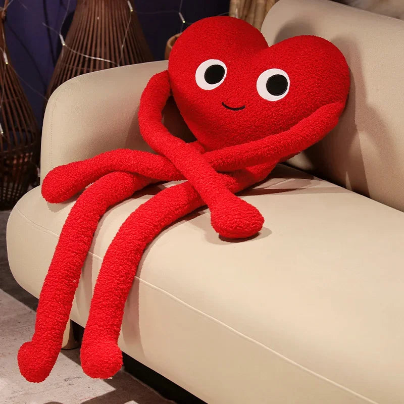 Get Ready to Fall Head Over "Long Legs" in Love! Long Legs Love Heart Shape Pillow Cute Stuffed Heart Pillow Soft Plush Toys Lover Friends