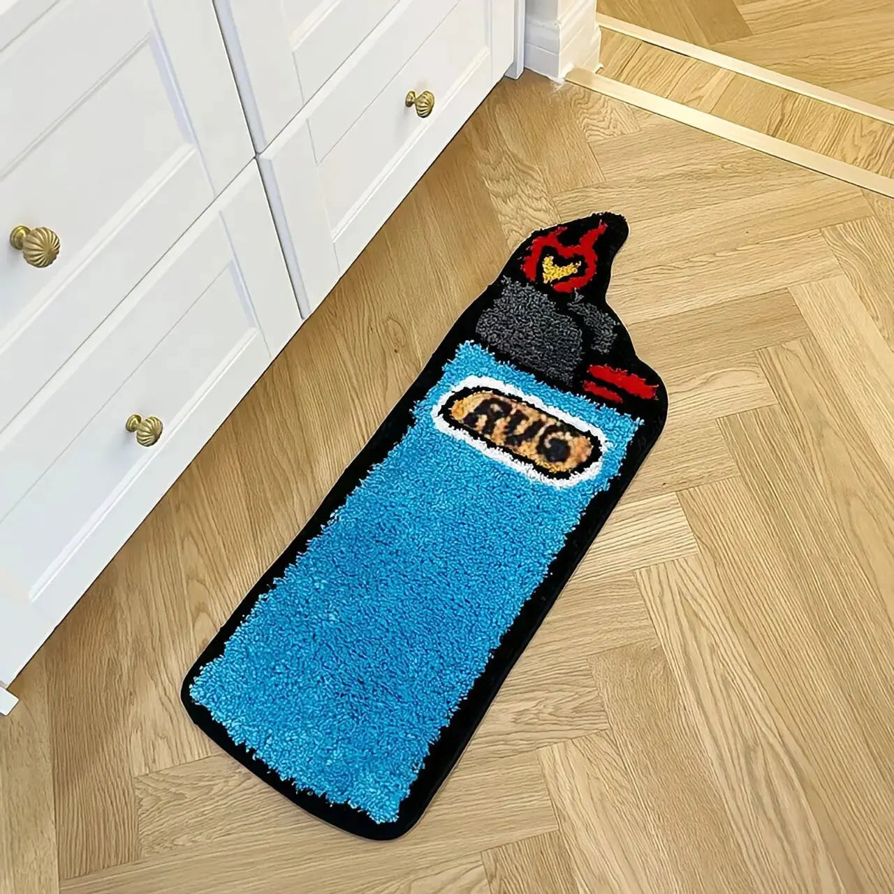 Light Up Your Room: Novelty Lighter Shape Area Rug | Fun & Cozy Home Decor Mat