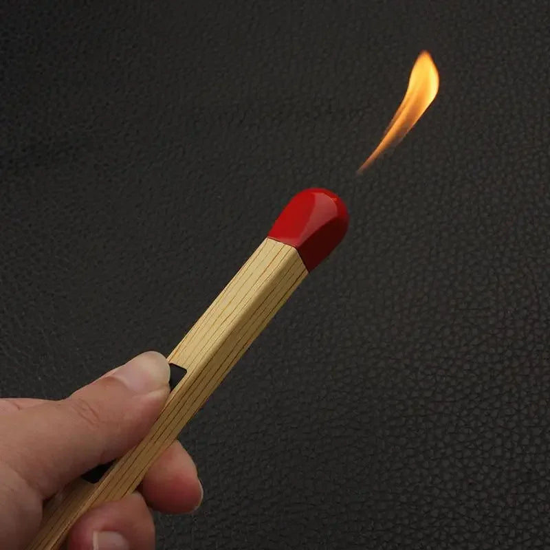 hand holding a giant match with flame
