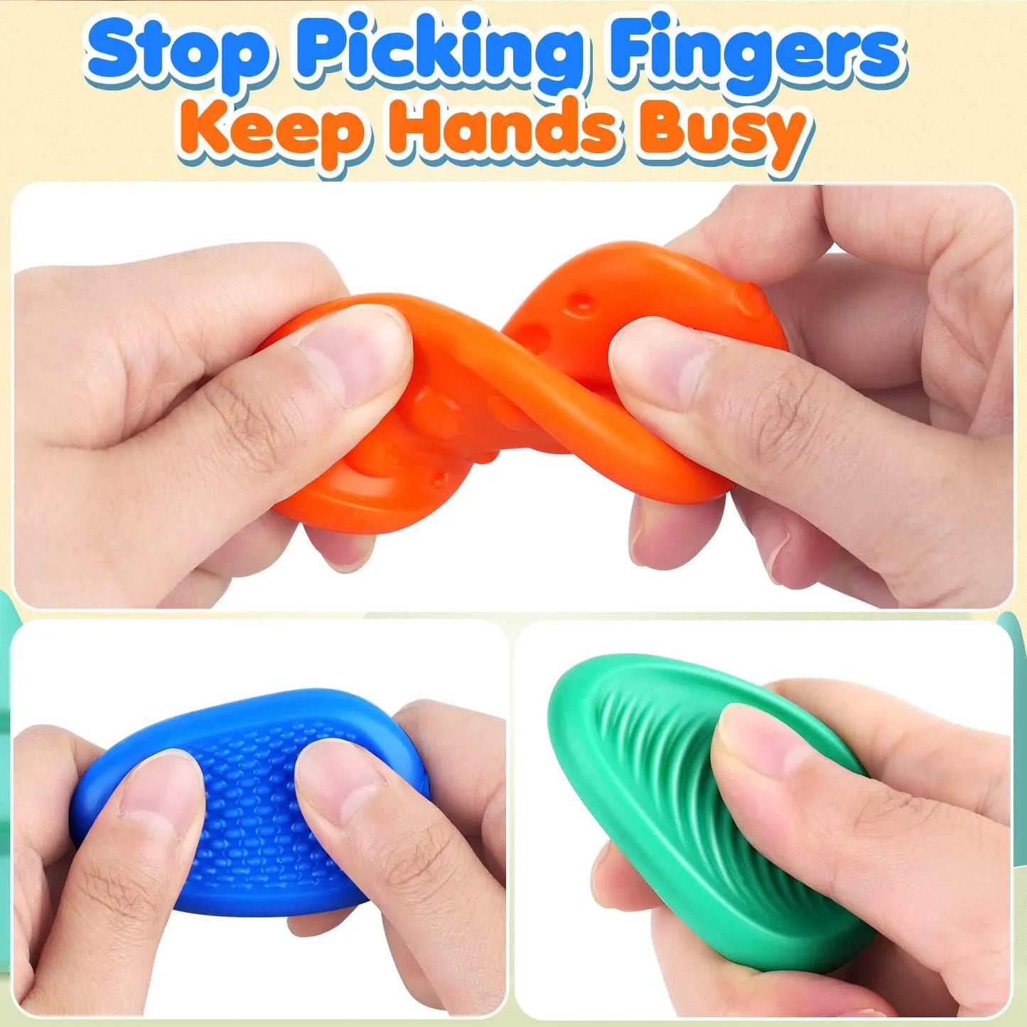 Brain Calmer Sensory Stones – Stress Relief & Focus for All Ages Sensory 6 Pack Textured for Autism Kids Calming Stress Relief Toys