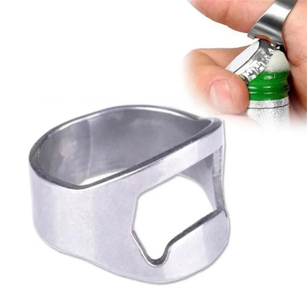 Unleash Your Inner Beverage Bard with the Ring of Power! Mini Can Opener Stainless Steel Bottle Opener Tools Ring-shape
