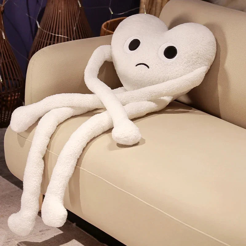 Get Ready to Fall Head Over "Long Legs" in Love! Long Legs Love Heart Shape Pillow Cute Stuffed Heart Pillow Soft Plush Toys Lover Friends