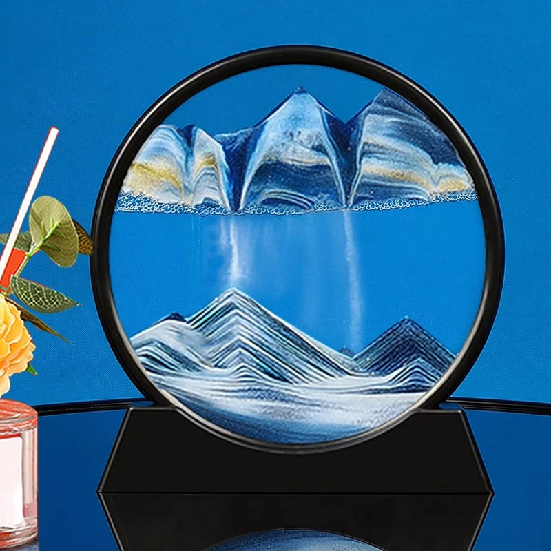 Mesmerizing 3D Moving Sand Art Display | Gravity-Defying Flowing Sandscape | Zen Desk Decor & Unique Gift