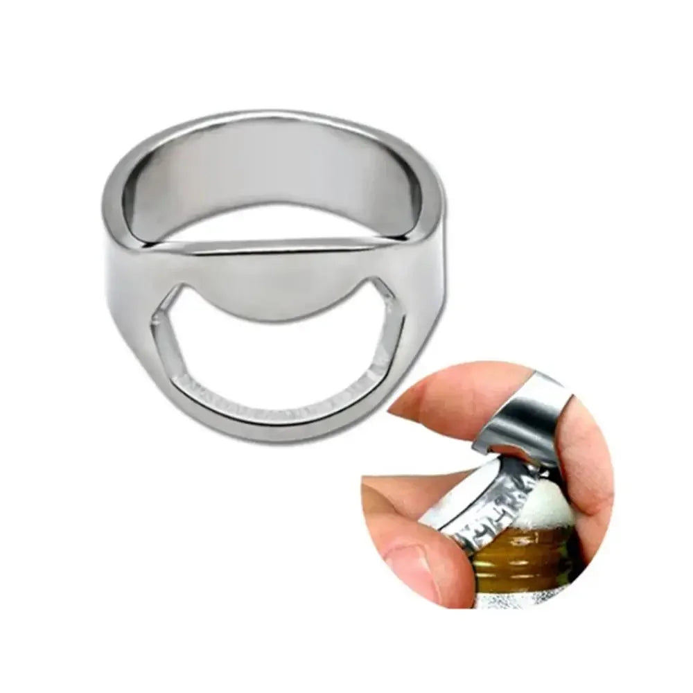 Unleash Your Inner Beverage Bard with the Ring of Power! Mini Can Opener Stainless Steel Bottle Opener Tools Ring-shape