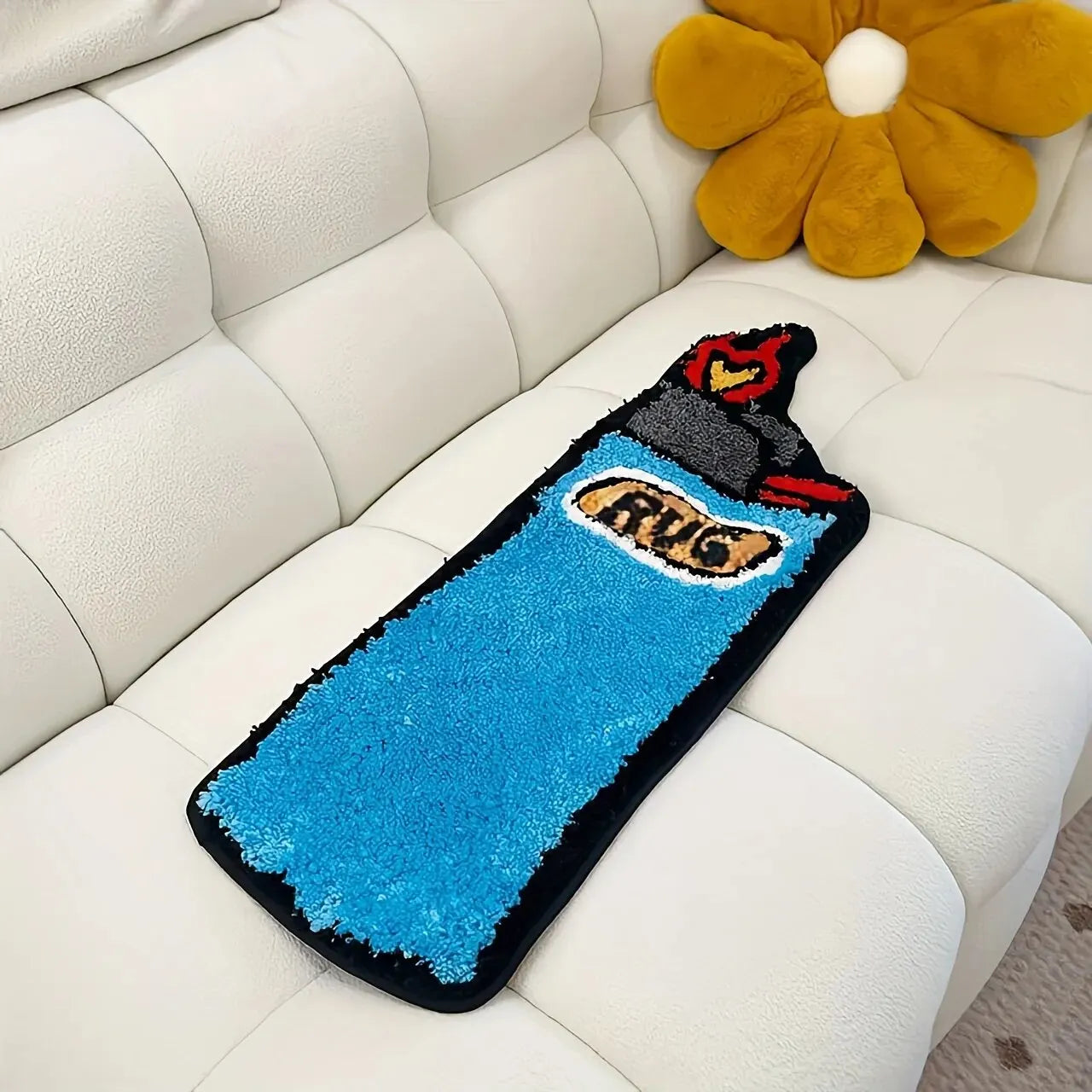 Light Up Your Room: Novelty Lighter Shape Area Rug | Fun & Cozy Home Decor Mat
