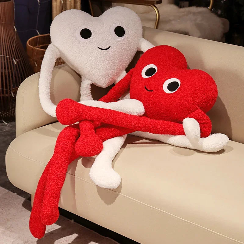 Get Ready to Fall Head Over "Long Legs" in Love! Long Legs Love Heart Shape Pillow Cute Stuffed Heart Pillow Soft Plush Toys Lover Friends
