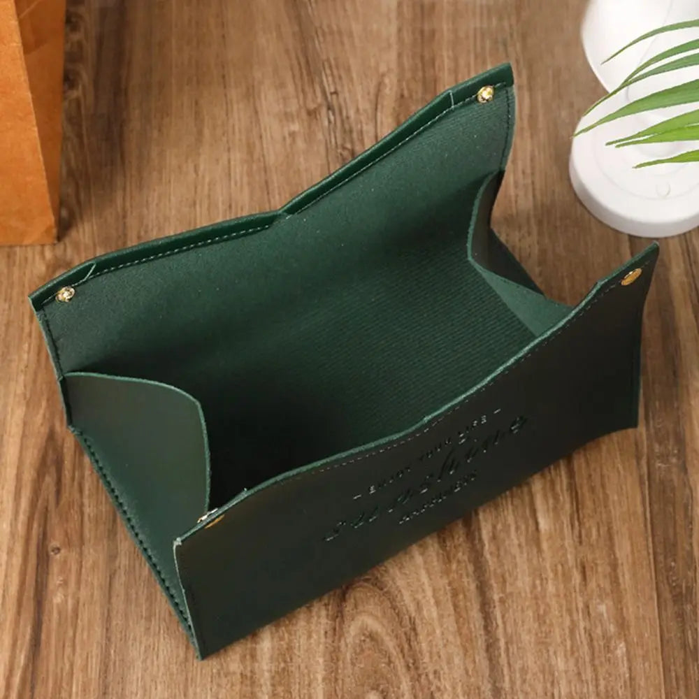 Elegant Leather Minimalist Tissue Box Cover – Stylish Home & Car Decor Accessory Decoration