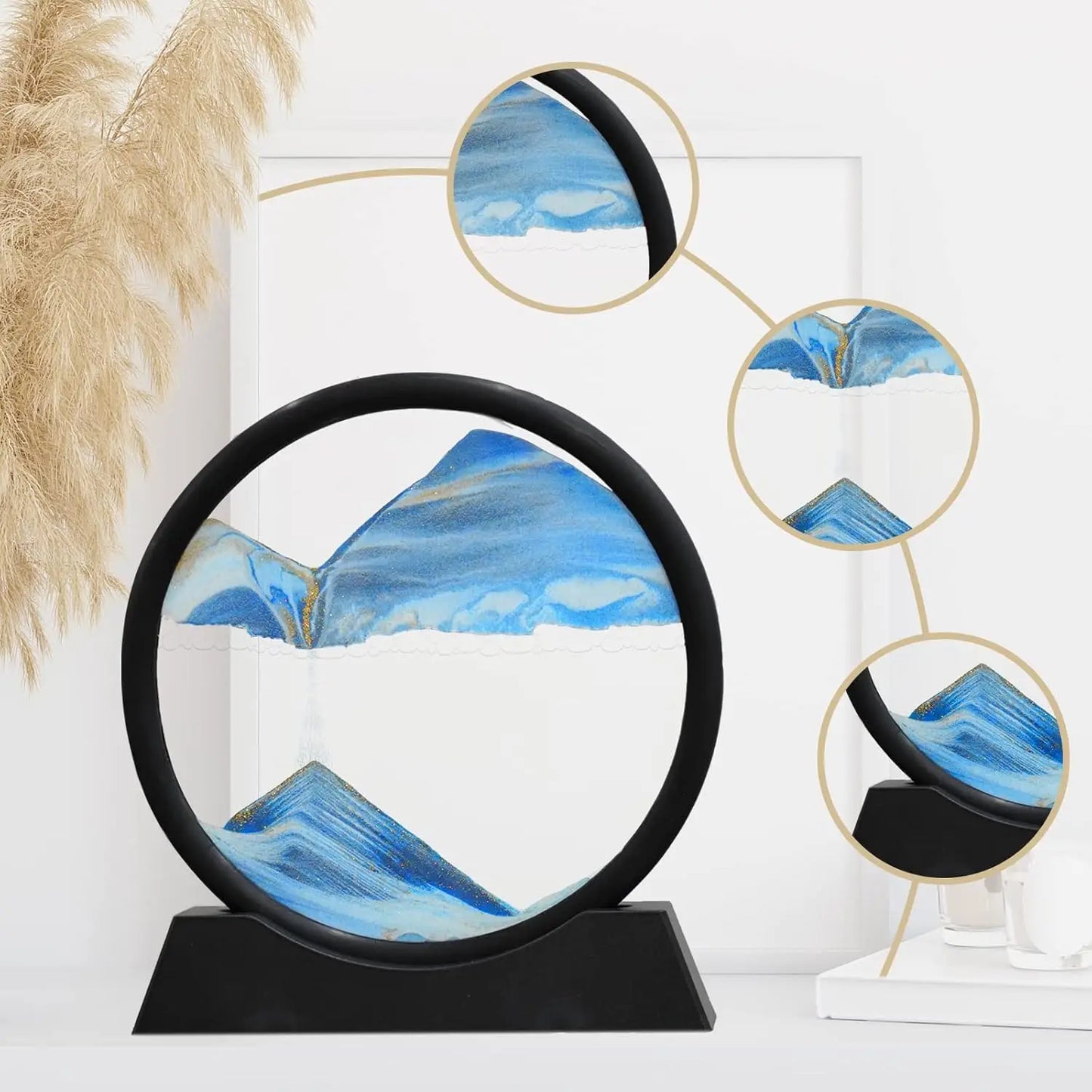 Mesmerizing 3D Moving Sand Art Display | Gravity-Defying Flowing Sandscape | Zen Desk Decor & Unique Gift