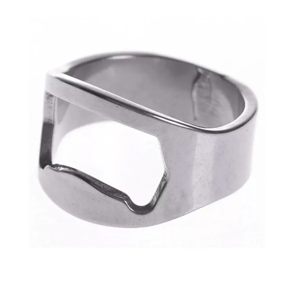 Unleash Your Inner Beverage Bard with the Ring of Power! Mini Can Opener Stainless Steel Bottle Opener Tools Ring-shape