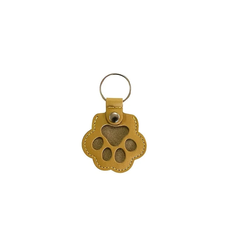 brown dog paw keychain