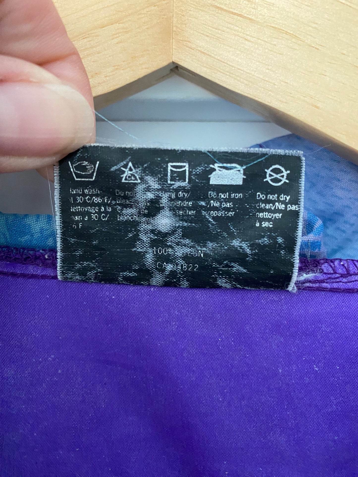 k-way vintage care instruction tag