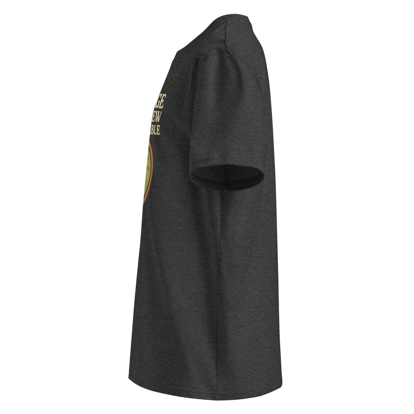 Product mockup side view grey t-shirt