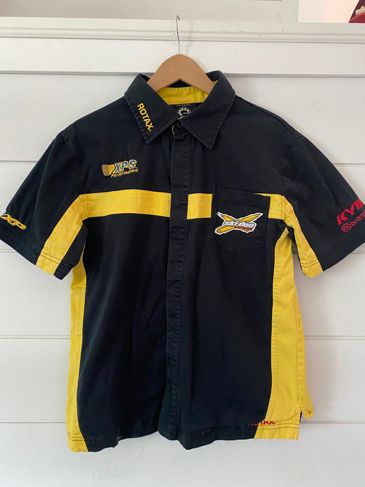 black and yellow ski-doo shirt with embroderies