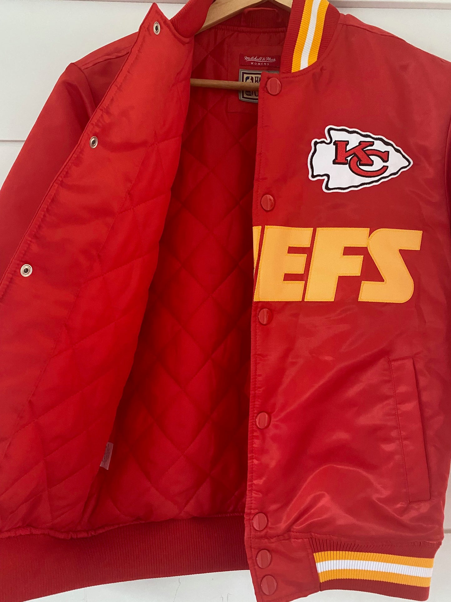 Kansas City Chiefs Bomber Jacket Player Michell & Ness Hardwood Classics Small