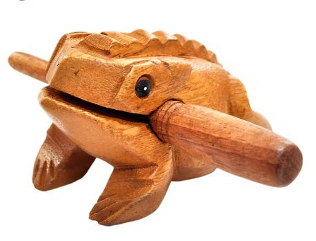 Wooden lucky frog decoration