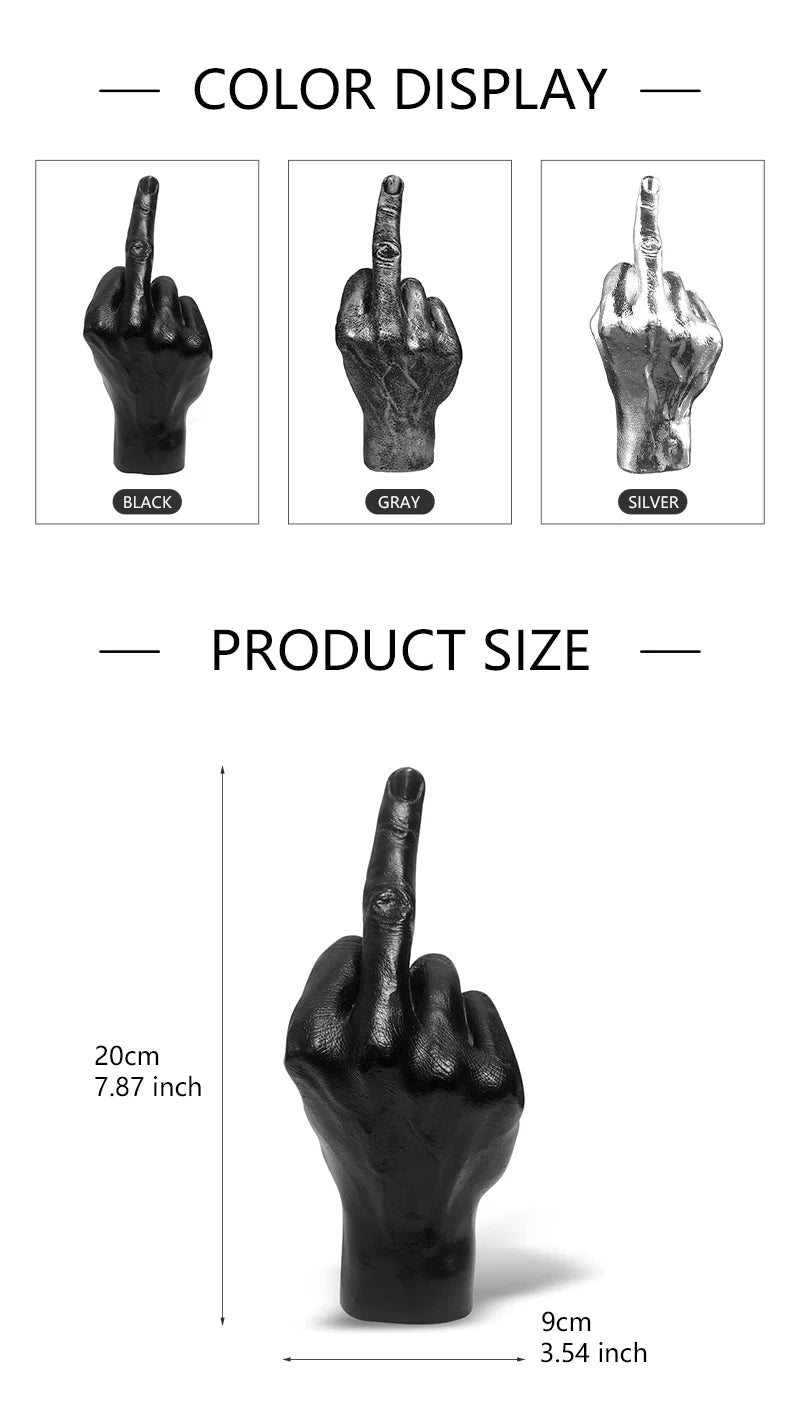 Unleash Your Inner Rebel: The Ultimate Resin Middle Finger Statue for Home & Office! (Maybe not :)