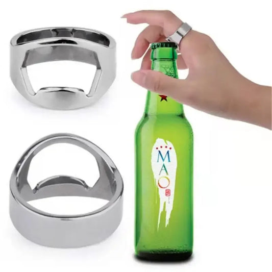 Unleash Your Inner Beverage Bard with the Ring of Power! Mini Can Opener Stainless Steel Bottle Opener Tools Ring-shape