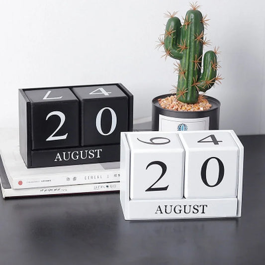 Never Miss a Monday (Again!) - Funny Reusable Wooden Desk Calendar for Home & Office Decoration Accessories