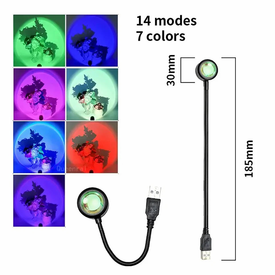 Insta-Vibes USB Sunset Lamp: Transform Your Room into a Golden Hour Dream! As seen on Tiktok