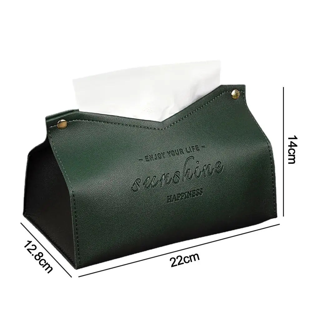 Elegant Leather Minimalist Tissue Box Cover – Stylish Home & Car Decor Accessory Decoration