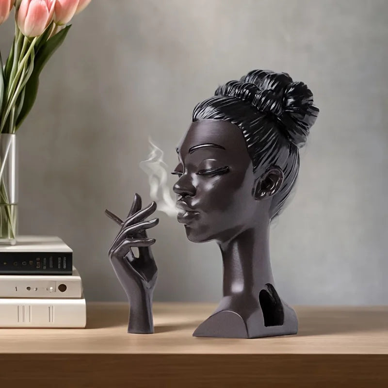 Resin Woman Incense Burner – Smoke Flow Sculpture for Home Decor