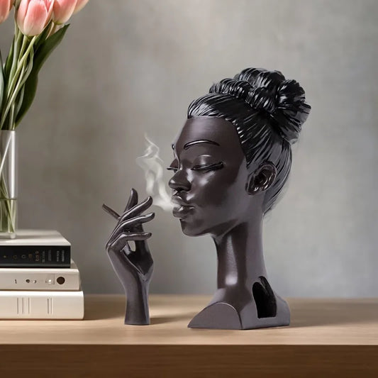 Resin Woman Incense Burner – Smoke Flow Sculpture for Home Decor
