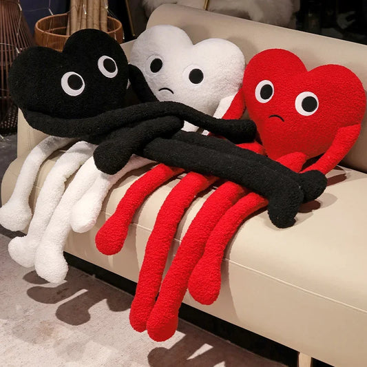 Get Ready to Fall Head Over "Long Legs" in Love! Long Legs Love Heart Shape Pillow Cute Stuffed Heart Pillow Soft Plush Toys Lover Friends