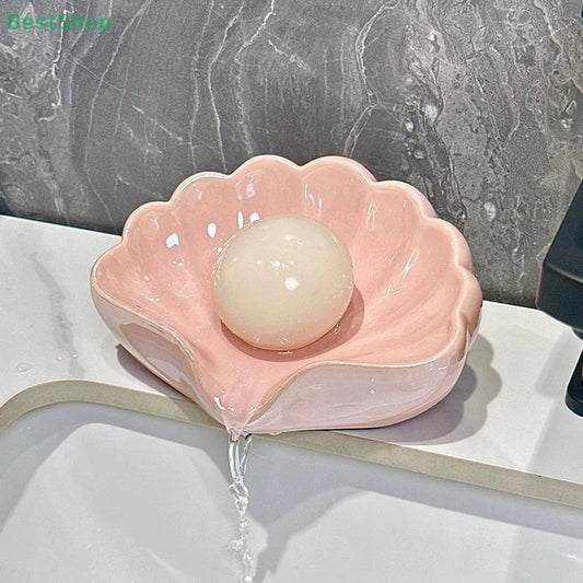 Luxury Shell Soap Box - Aesthetic Self-Draining Bathroom Soap Holder