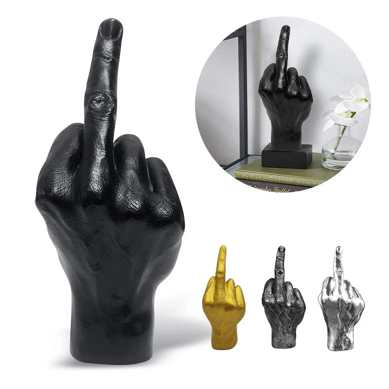 Unleash Your Inner Rebel: The Ultimate Resin Middle Finger Statue for Home & Office! (Maybe not :)