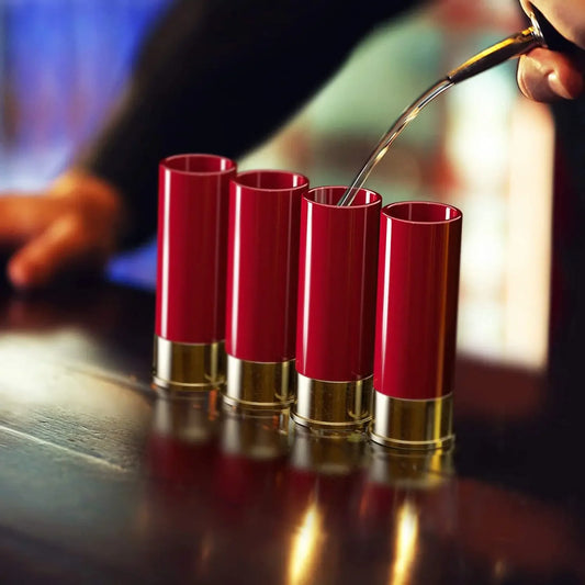 Blast Off Your Party with Our Shotgun Shell Shot Glasses Drinking Cup Bullet Shape - 4-Pack!