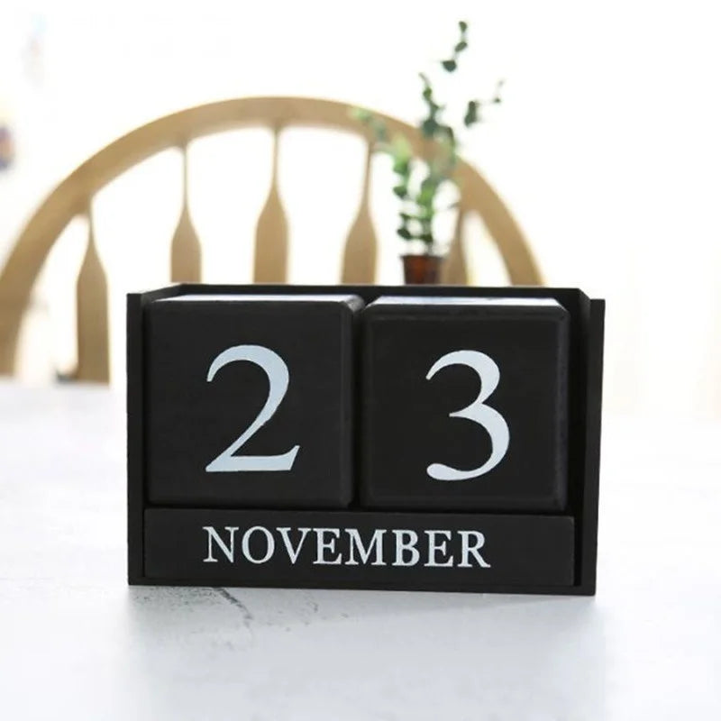 Never Miss a Monday (Again!) - Funny Reusable Wooden Desk Calendar for Home & Office Decoration Accessories
