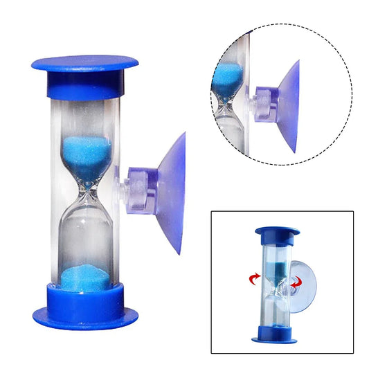 3-Minute Kids Timer Toothbrush, Shower & water-saving Hourglass (Blue)