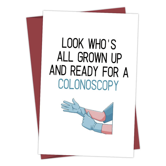 "Colonoscopy Ready" Hilarious Birthday Joke Card – Funny Grown-Up Prank Card 1pcs